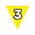 IDDSI-3 logo - gele driehoek met cijfer 3