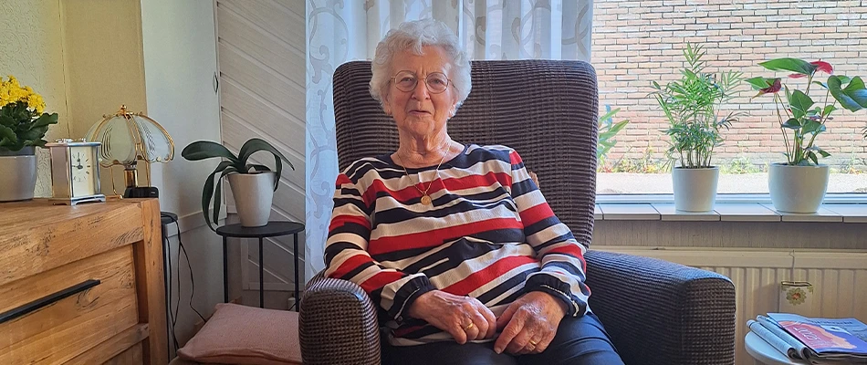 Mevrouw Vermeulen in haar stoel